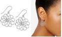 Essentials Medium Openwork Flower Drop Earrings in Silver-Plate